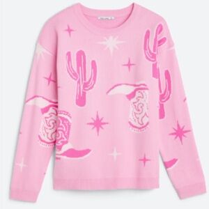 Pink Clover | Pink Cactus Cowgirl Sweater | Size XSP
